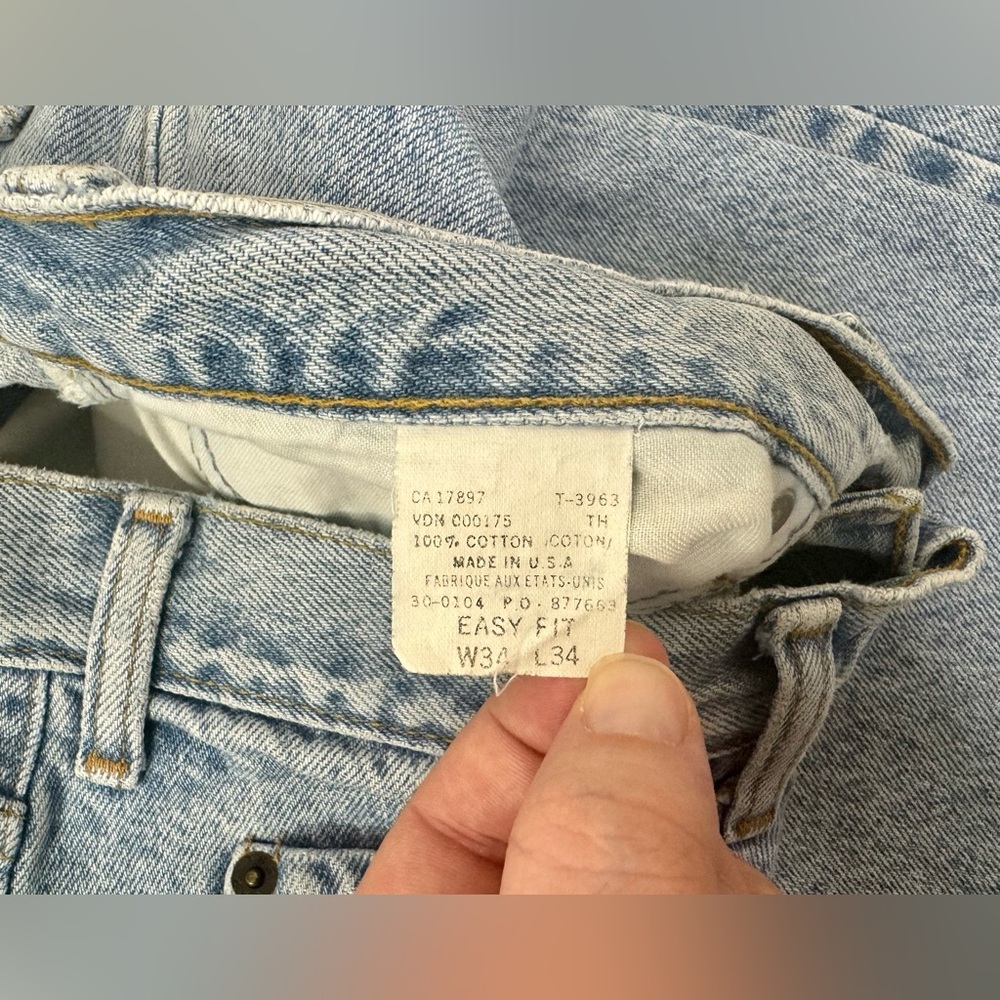 VTG 90s GAP Jeans Easy Fit USA Made Mens 34x34 Medium Wash Straight High Waist - Picture 9 of 12